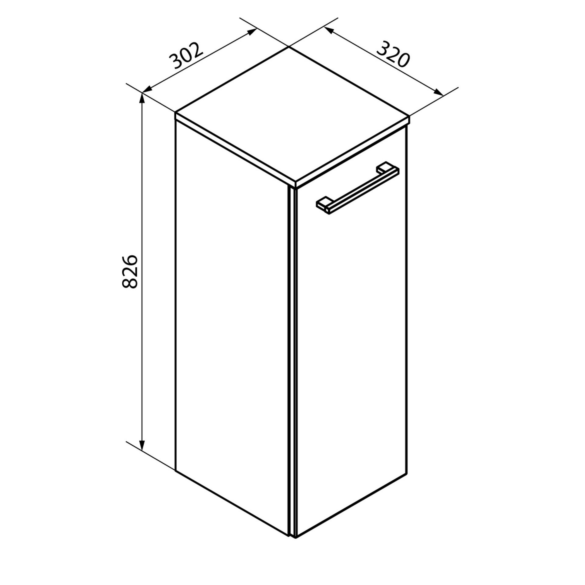 Fackelmann Midischrank 'B.Round' weiß glänzend 30,2 x 82,6 x 32 cm Bild 3