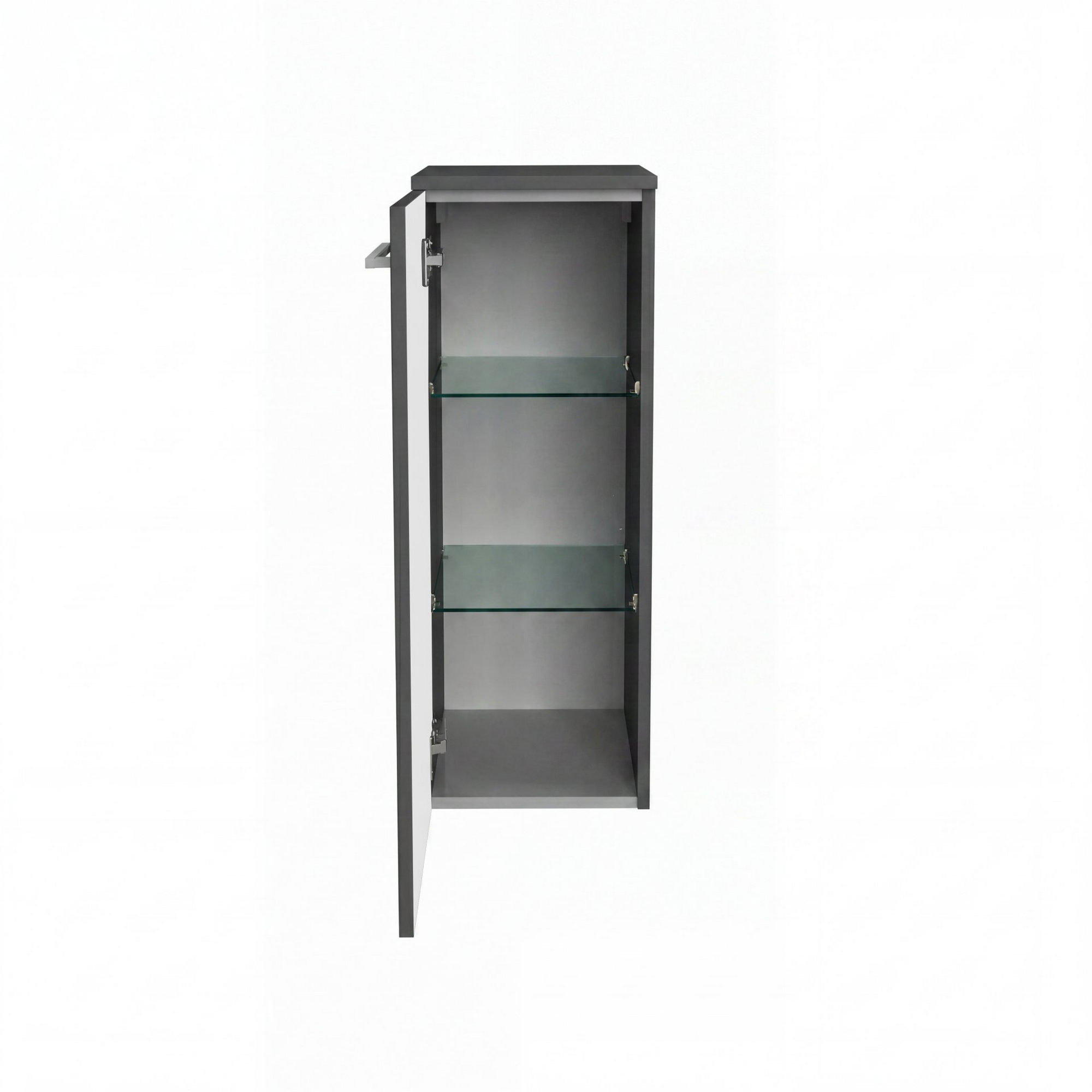 Fackelmann Midischrank 'B.Round' graphit glänzend 30,2 x 82,6 x 32 cm Bild 2