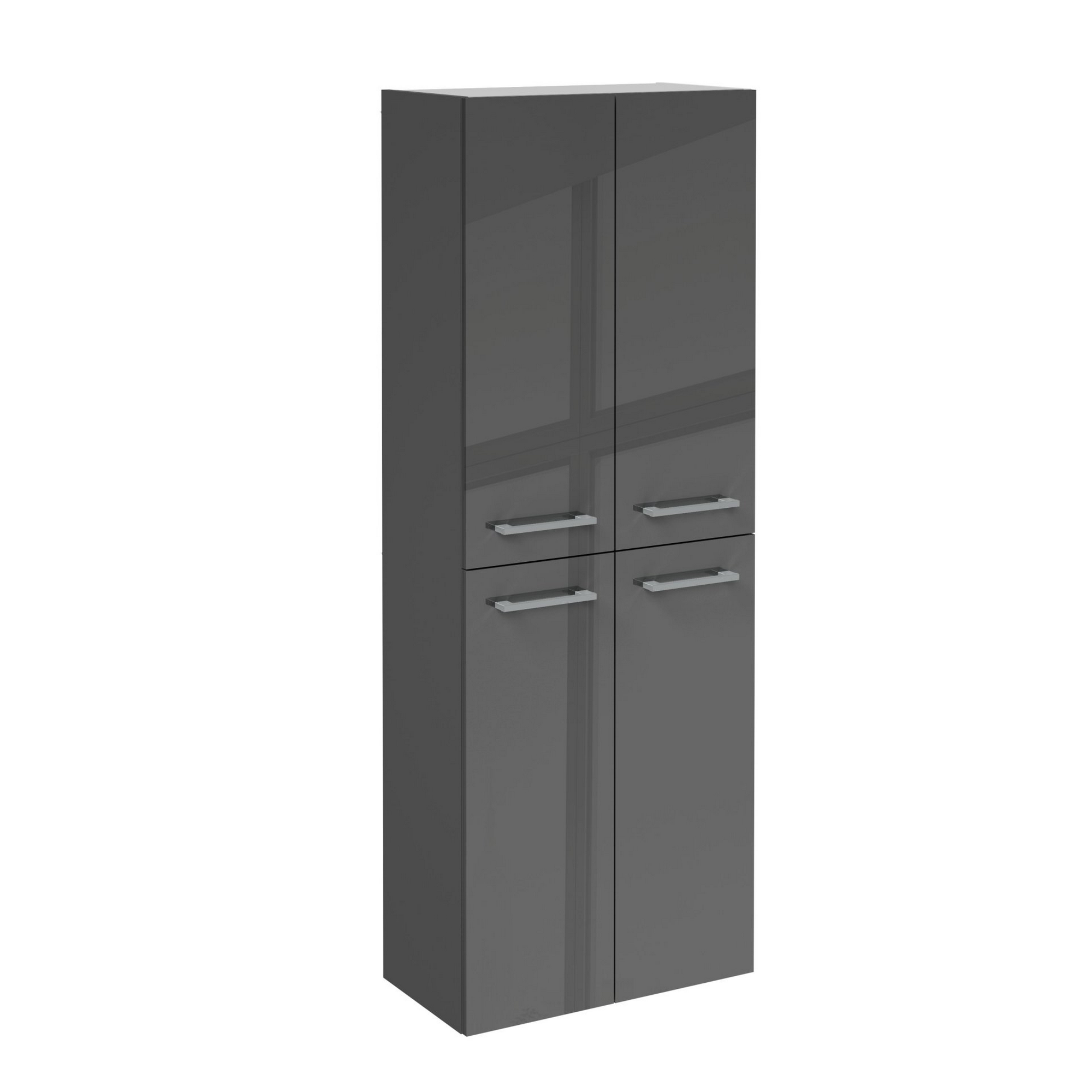 Fackelmann Hochschrank 'B.Round' graphit glänzend 60 x 162 x 31,8 cm