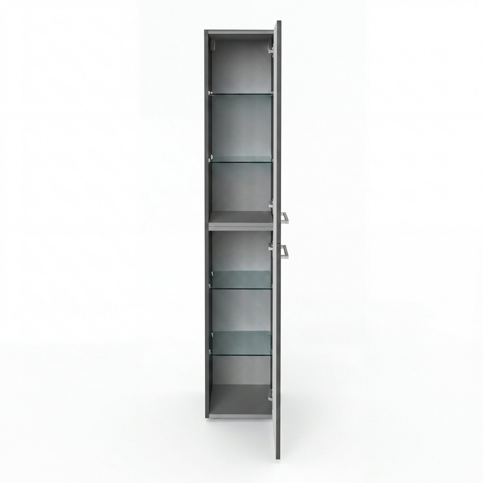 Fackelmann Hochschrank 'B.Round' graphit glänzend 30 x 162 x 31,8 cm