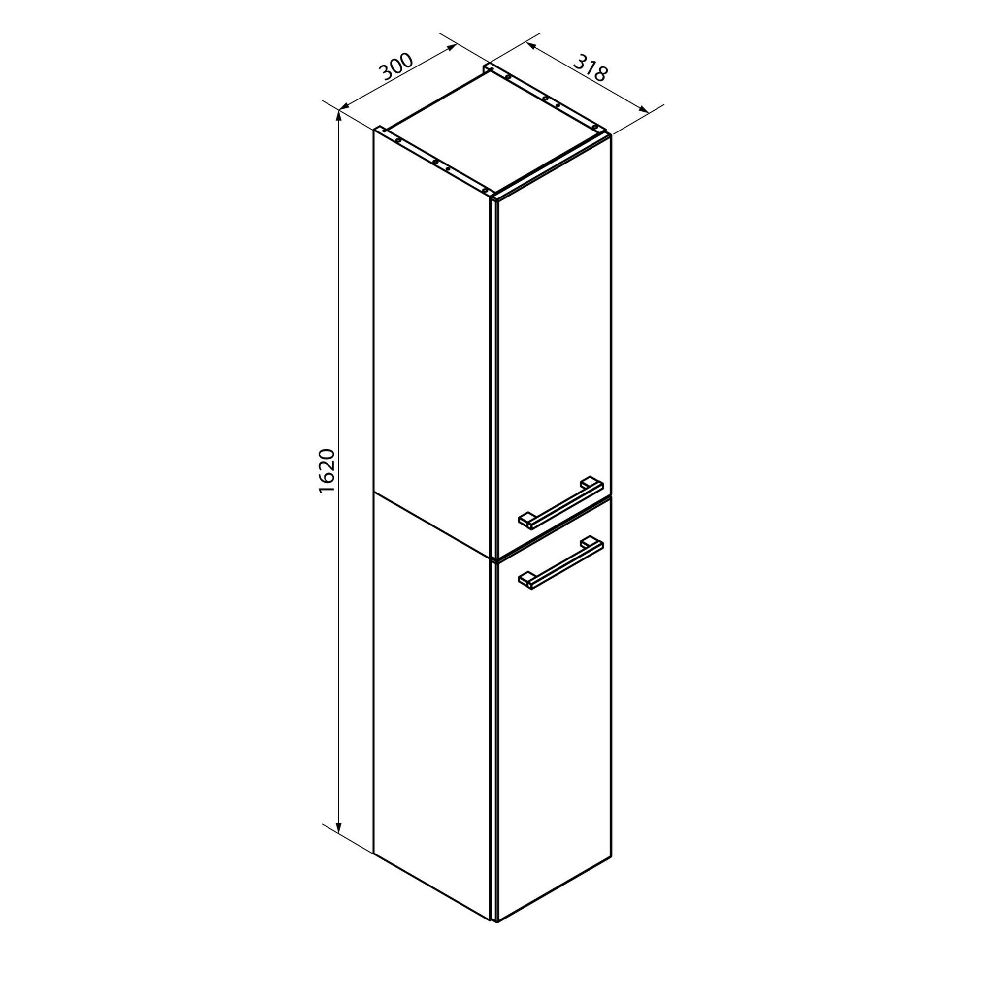 Fackelmann Hochschrank 'B.Round' graphit glänzend 30 x 162 x 31,8 cm Bild 3