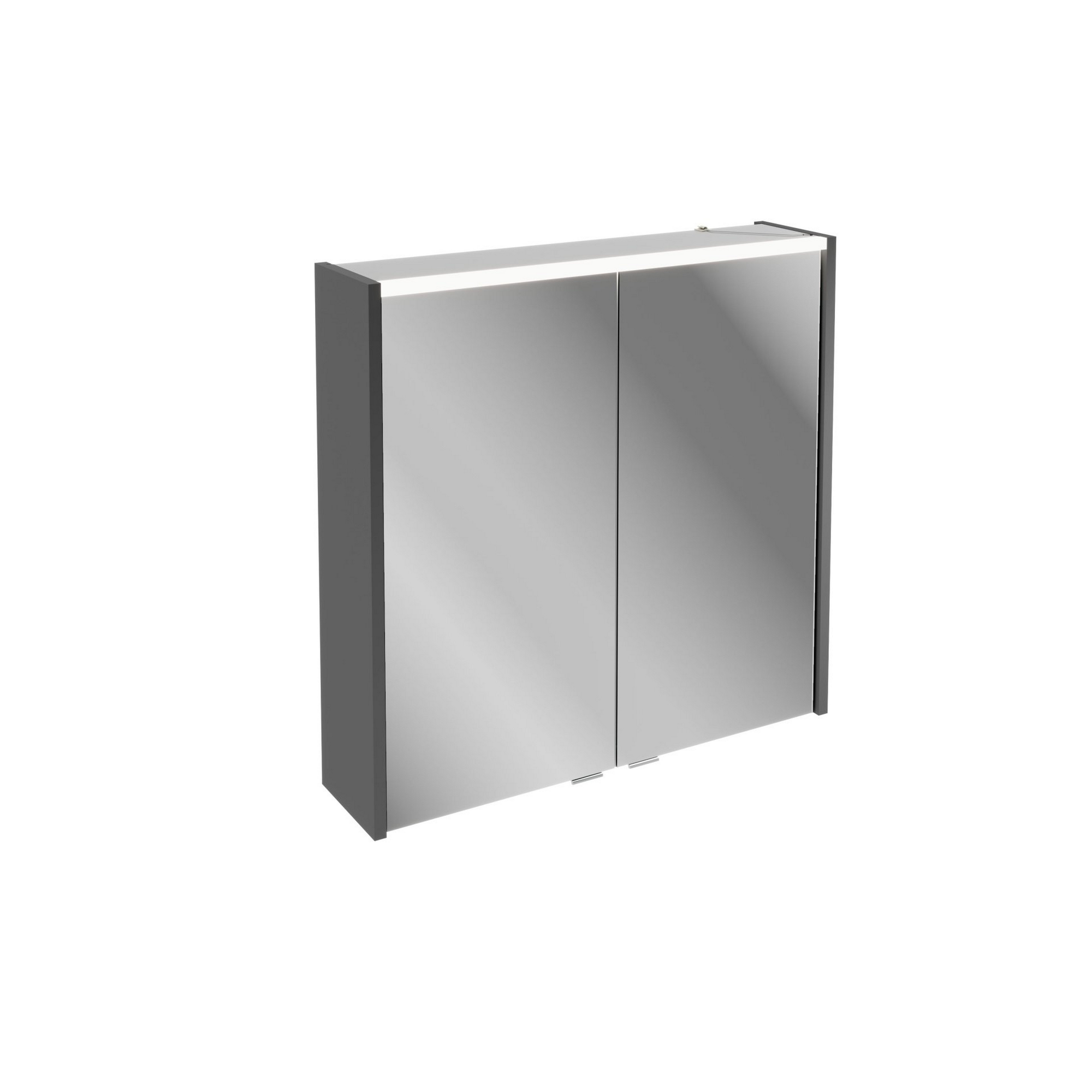 Fackelmann LED-Spiegelschrank 'B.Round' graphit glänzend 70 x 68,3 x 16,5 cm