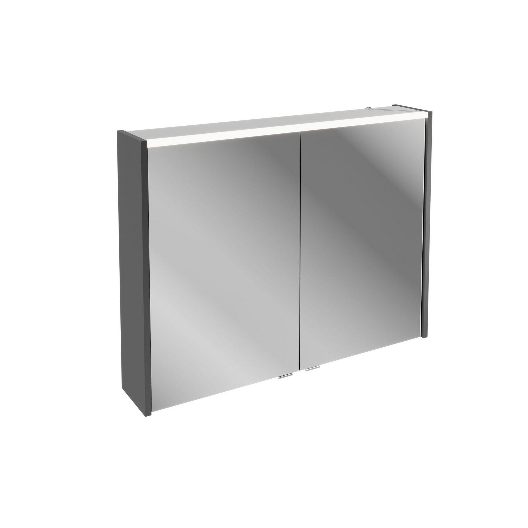 Fackelmann LED-Spiegelschrank 'B.Round' graphit glänzend 90 x 68,3 x 16,5 cm