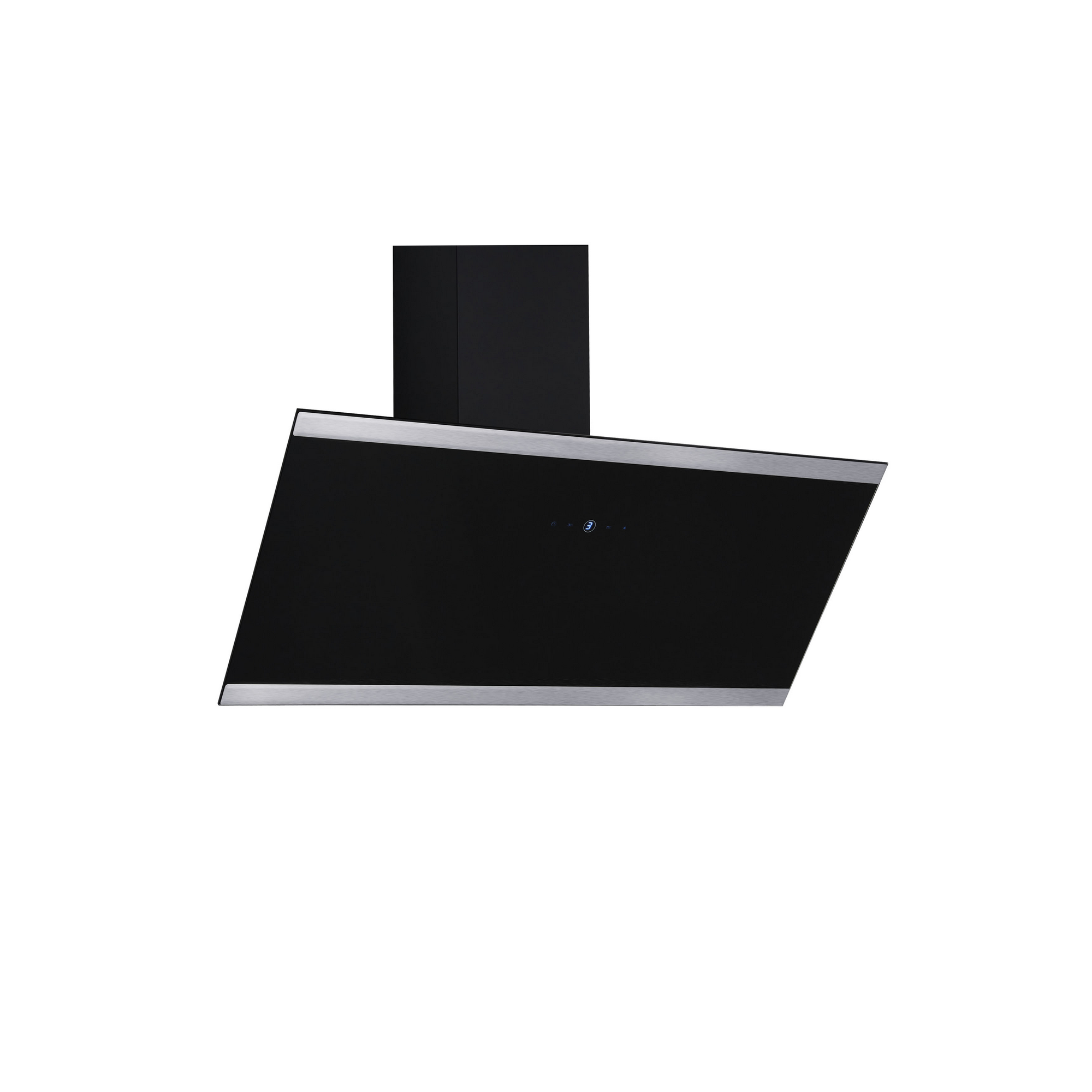 Respekta Schräghaube 'CH89090S' Metall/Glas schwarz 90 cm