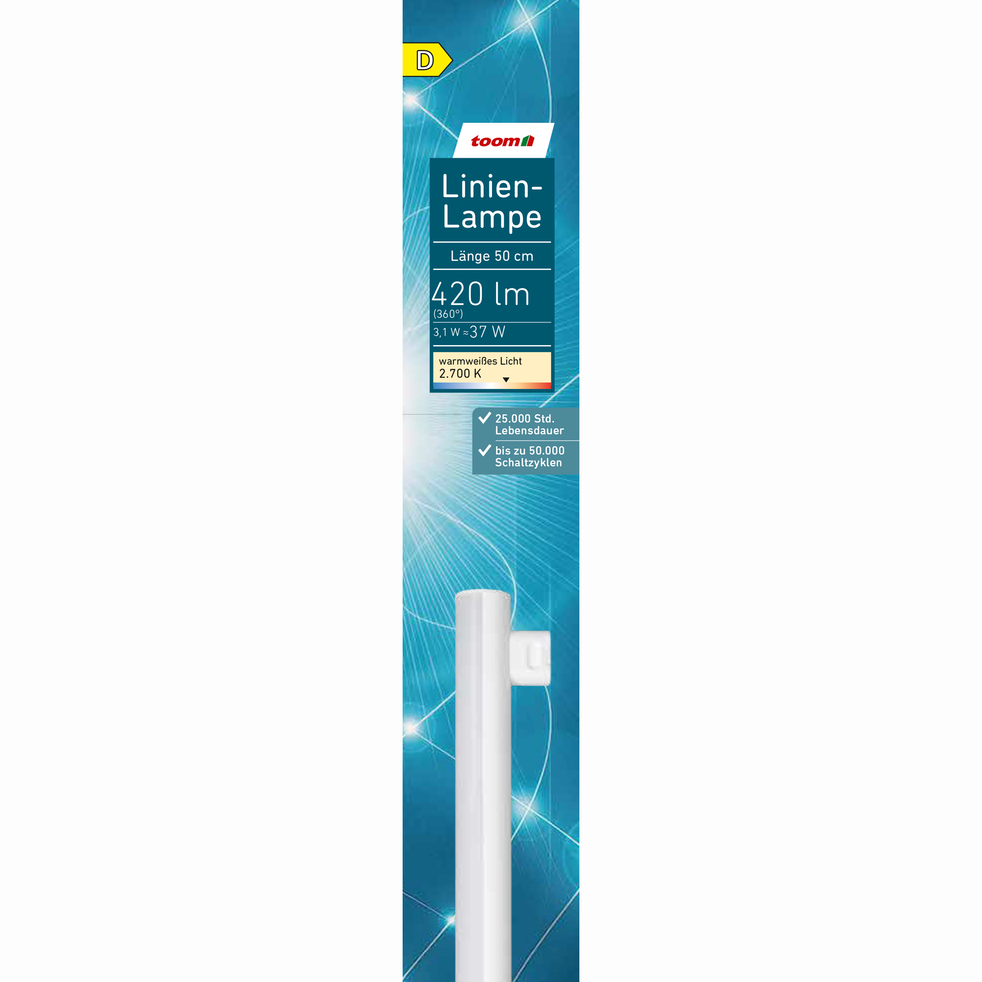 toom LED-Leuchtröhre Stab S14s 3,1 W 420 lm warmweiß