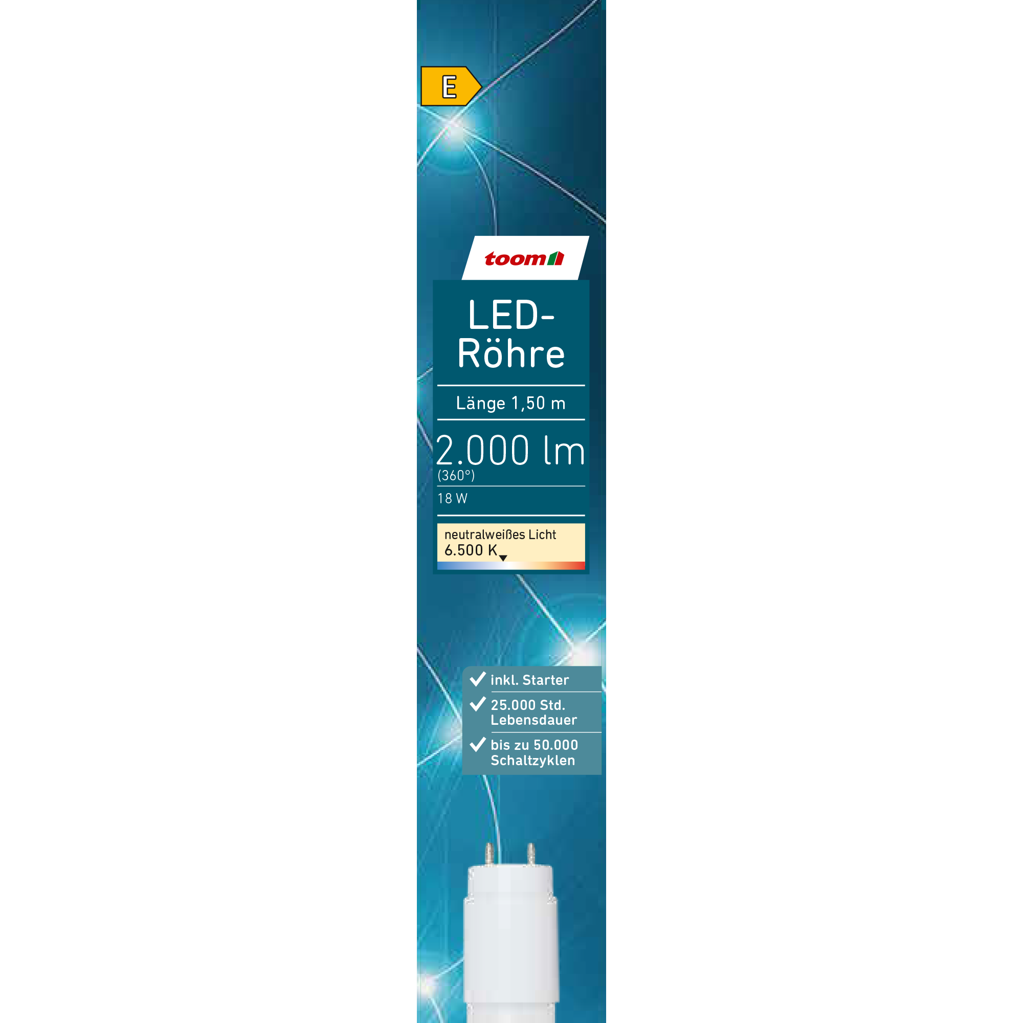 toom LED-Leuchtröhre G13 18 W 2000 lm tageslichtweiß