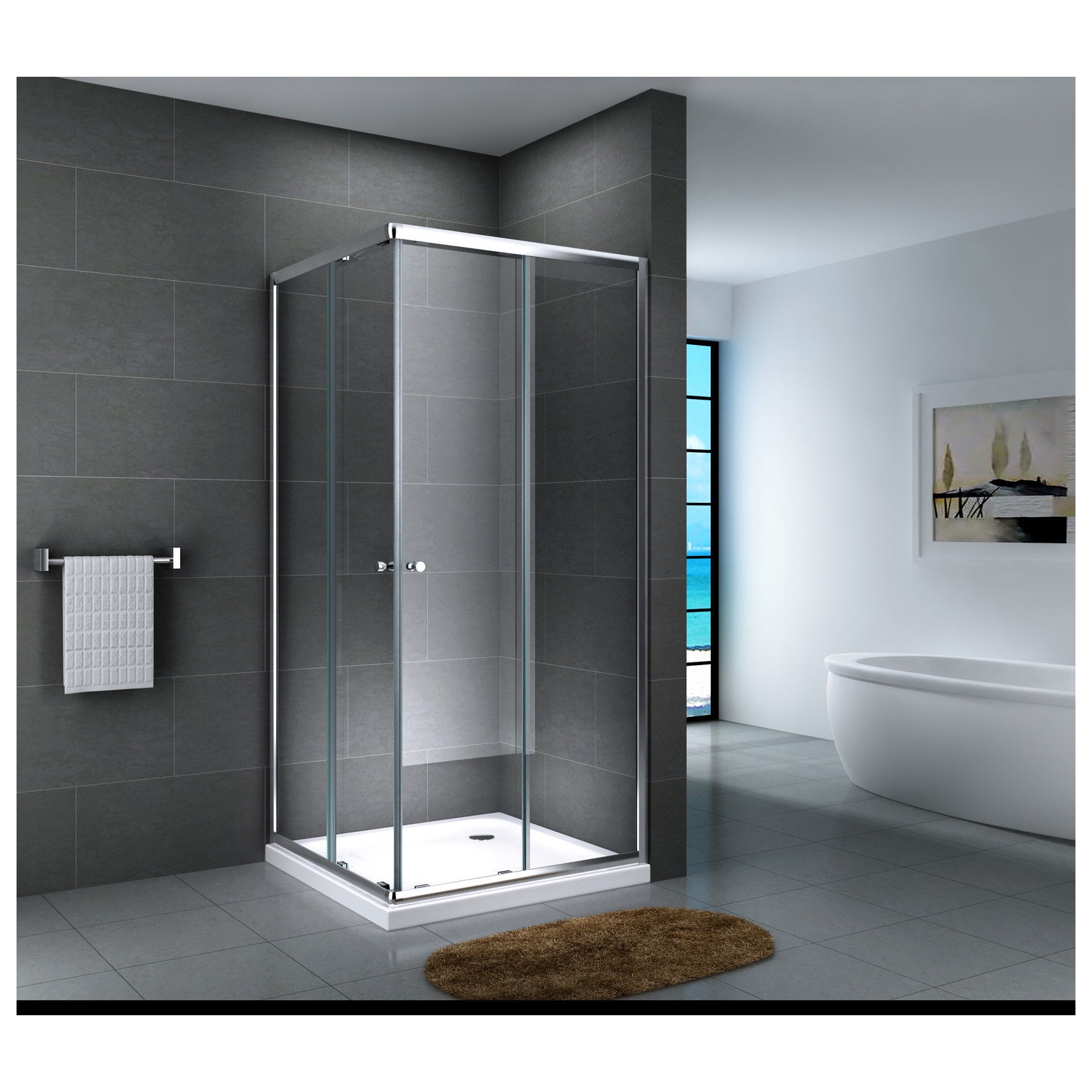 Fa-Bausysteme Glasdusche Werra Klarglas 80 x 80 cm mit Wanne