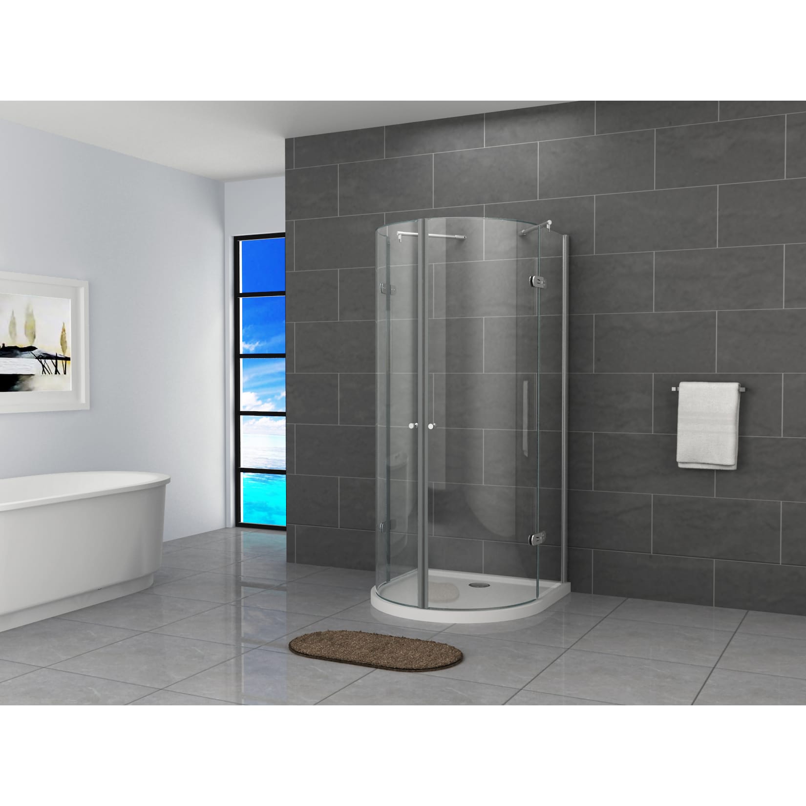 Fa-Bausysteme Glasdusche Weser Klarglas 100 x 100 cm mit Wanne