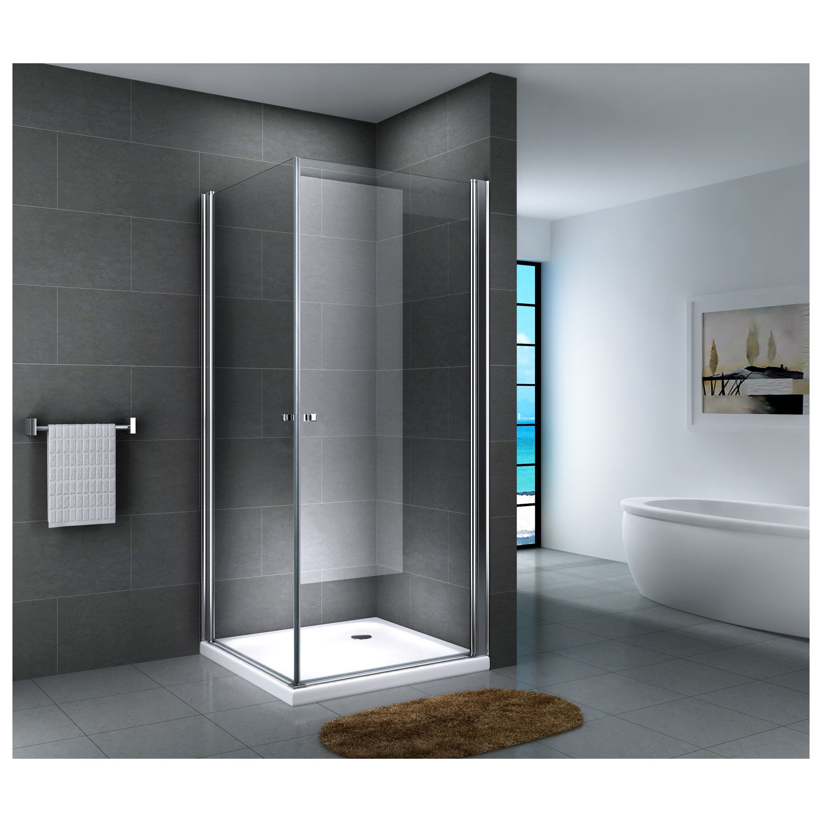 Fa-Bausysteme Glasdusche Aller Klarglas 90 x 90 cm mit Wanne