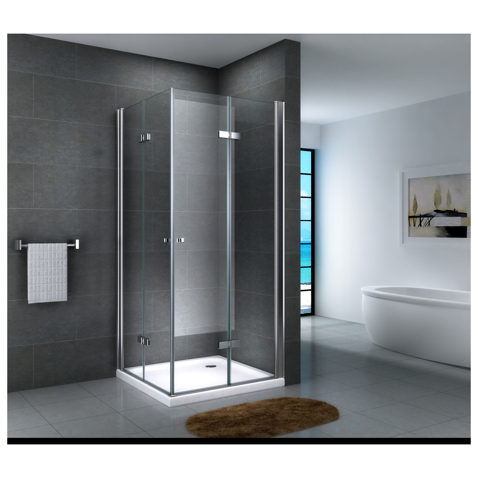Fa-Bausysteme Glasdusche Lahn Klarglas 100 x 100 cm mit Wanne