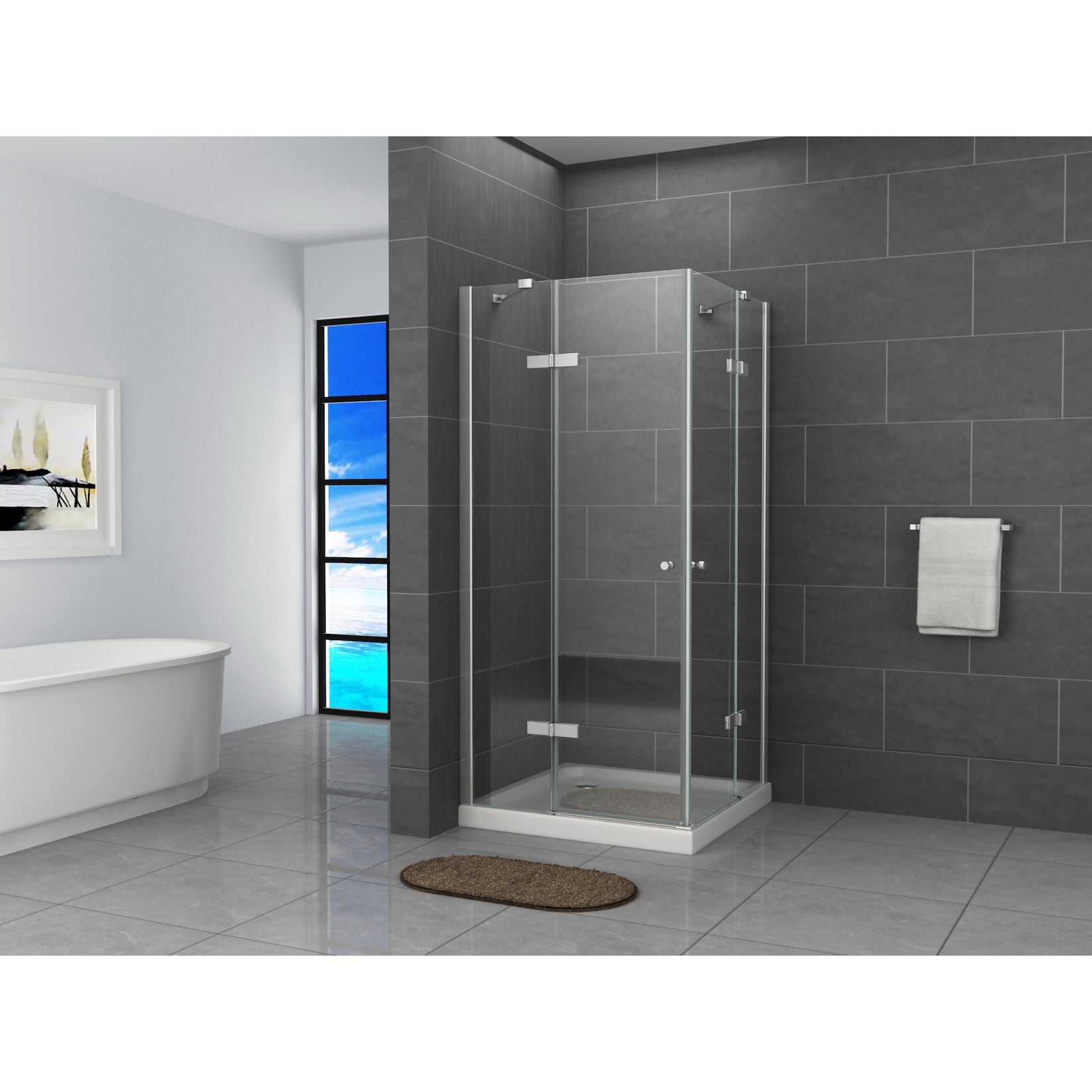 Fa-Bausysteme Glasdusche Eder Klarglas 80 x 80 cm mit Wanne