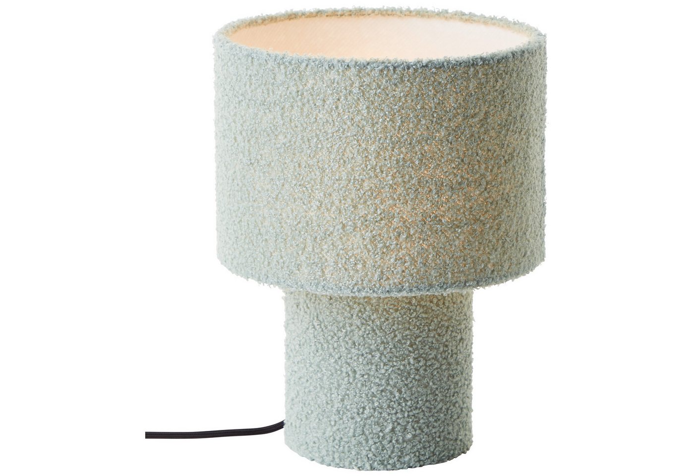 Brilliant Tischleuchte Teddy, ohne Leuchtmittel, flauschiger Teddystoff, 30 x 23 cm, E27, Textil