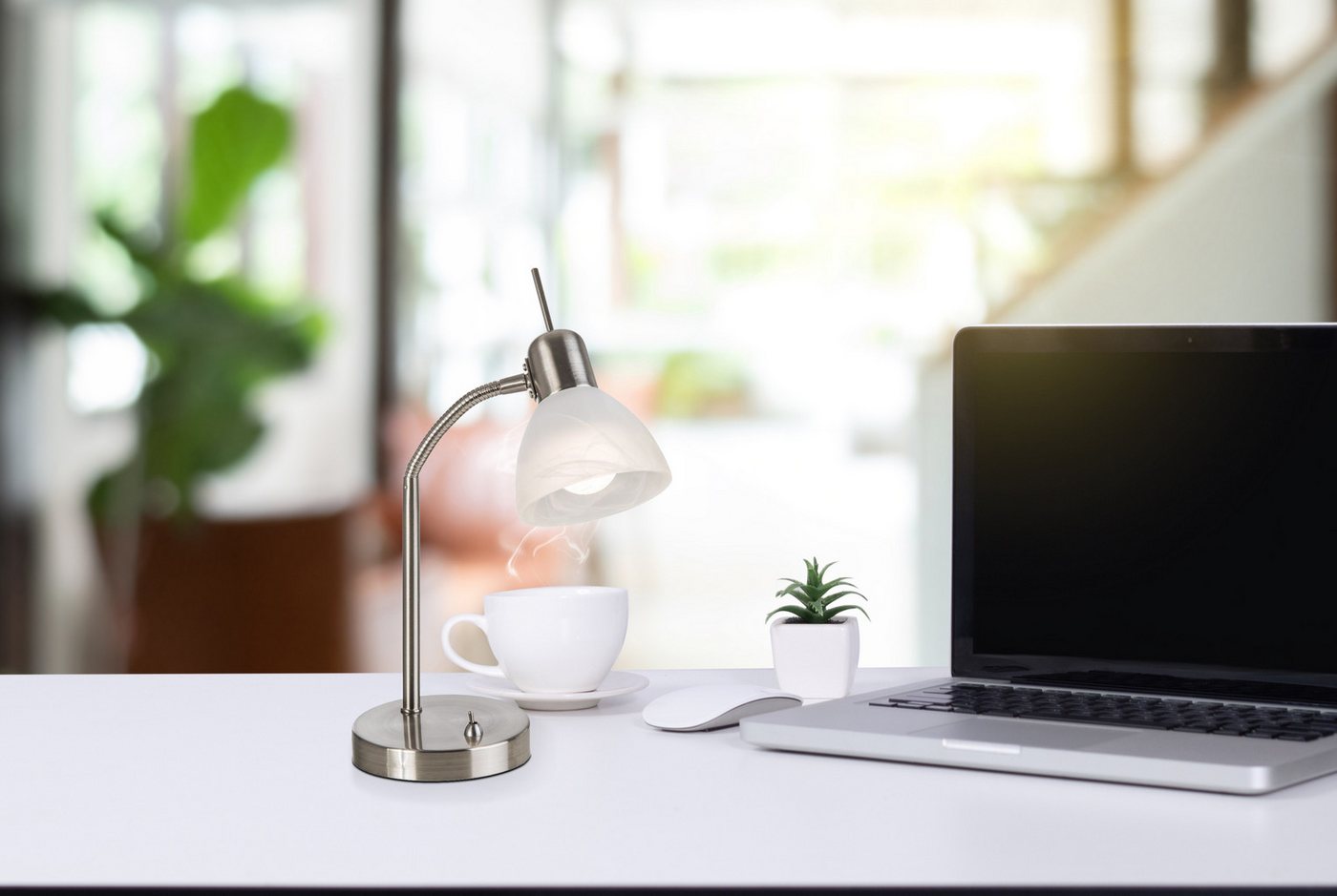 NOWA Tischleuchte DAYTONA, LED fest integriert, Warmweiß, Tischlampe Nachttischlampe Deko-Tischleuchte Schlafzimmer