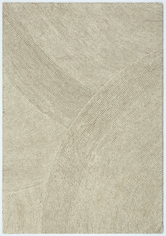 OTTO home Wollteppich Liviaa, handgewebt, Wolle, rechteckig, Höhe: 18 mm, Zen, Skandi, Hygge, Natur, Wohnzimmer, Schlafzimmer, Esszimmer