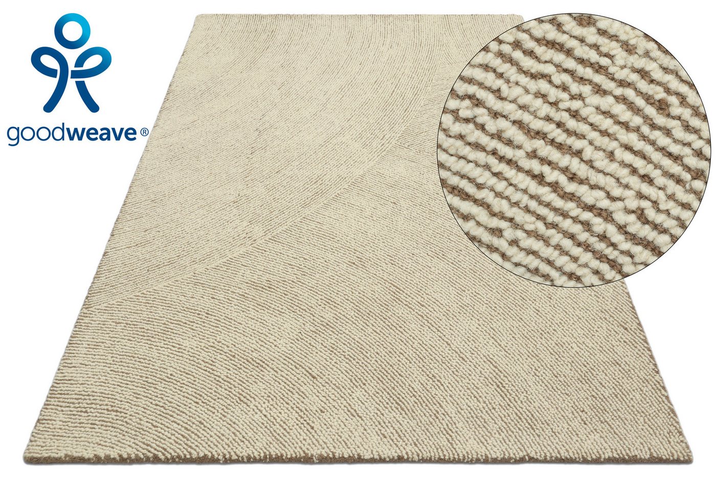 OTTO home Wollteppich Liviaa, handgewebt, Wolle, rechteckig, Höhe: 18 mm, Zen, Skandi, Hygge, Natur, Wohnzimmer, Schlafzimmer, Esszimmer Bild 5