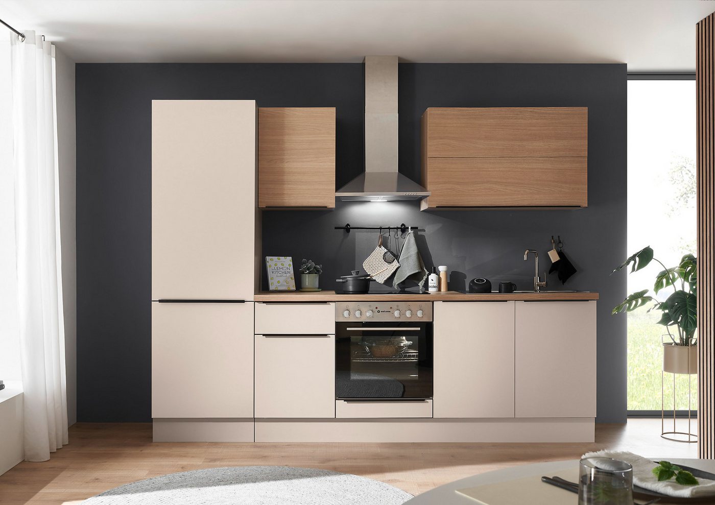 KOCHSTATION Küchenzeile Cocco, Breite 270 cm, wahlweise mit E-Geräten und Induktion