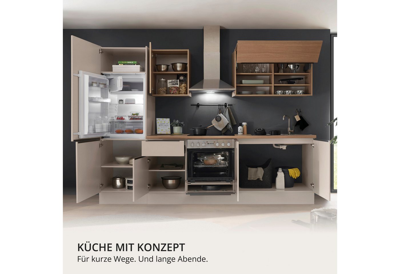 KOCHSTATION Küchenzeile Cocco, Breite 270 cm, wahlweise mit E-Geräten und Induktion Bild 4