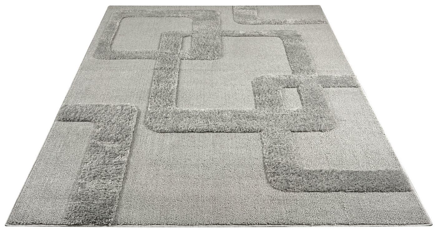 OTTO home Teppich Modea, geometrisches Muster, 3D, rechteckig, Höhe: 20 mm, Ton-in-Ton, Hoch-Tief, weich, Wohnzimmer, Schlafzimmer Bild 3