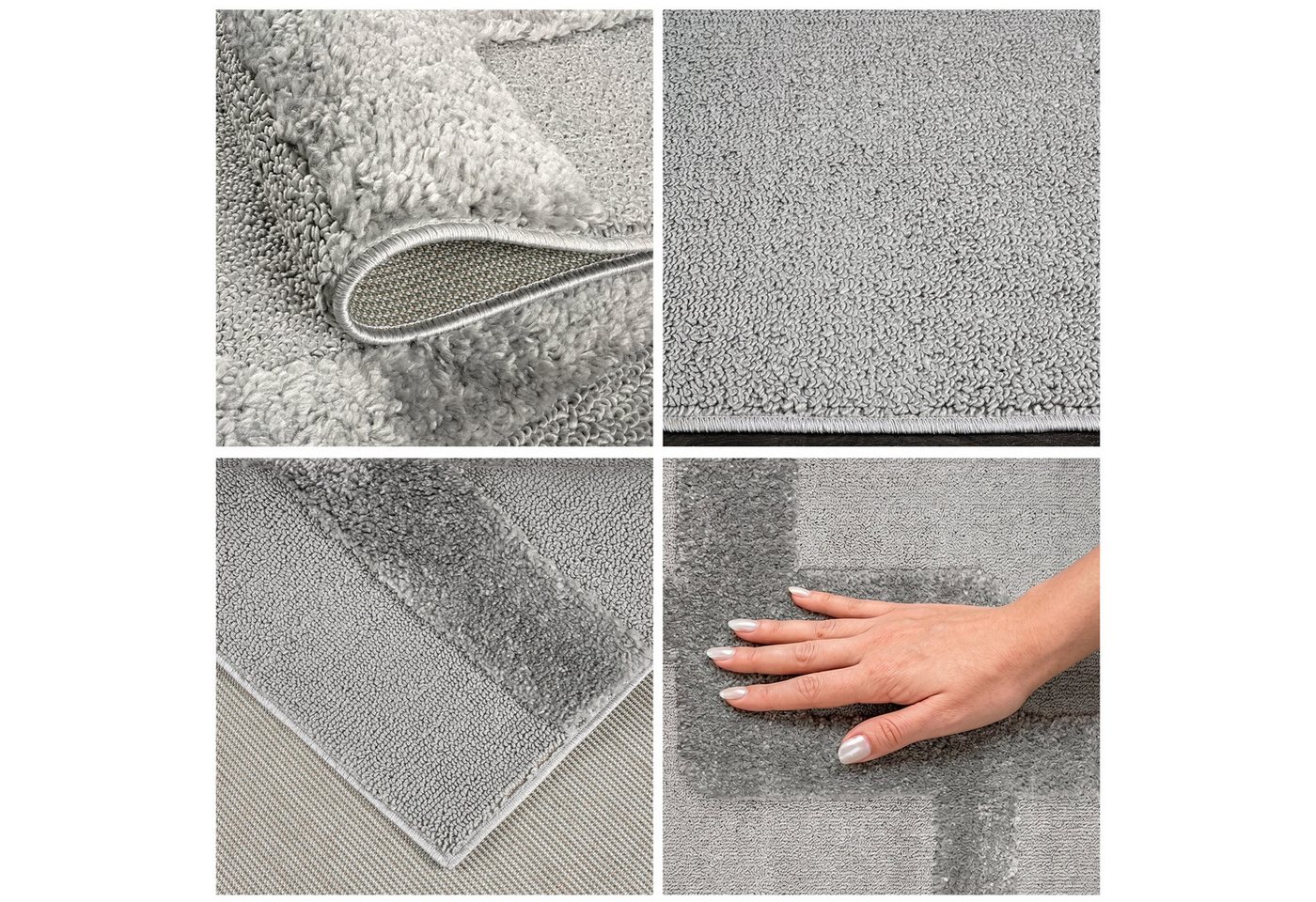 OTTO home Teppich Modea, geometrisches Muster, 3D, rechteckig, Höhe: 20 mm, Ton-in-Ton, Hoch-Tief, weich, Wohnzimmer, Schlafzimmer Bild 5