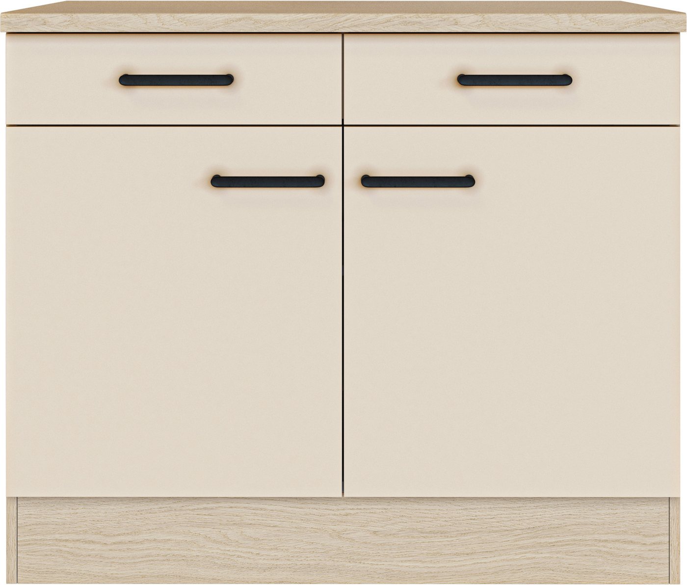 Flex-Well Unterschrank Creso (1-St) mit Einlegeboden, Arbeitsplatte und Metallgriffe Bild 2