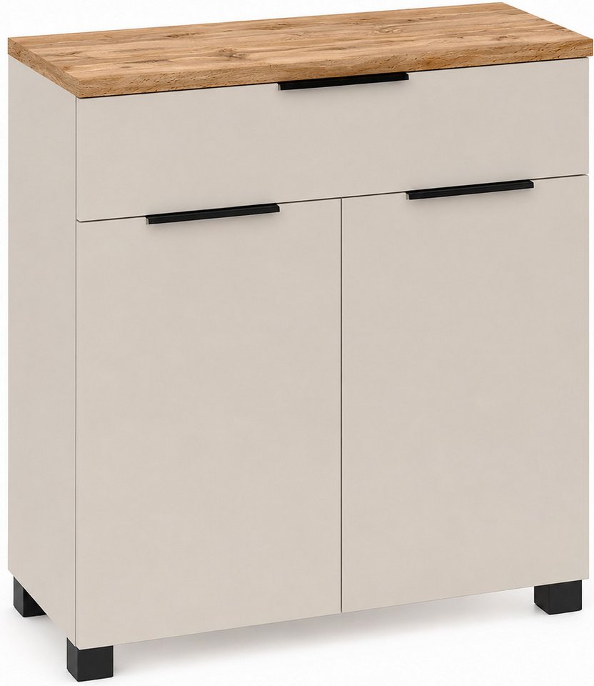 Schildmeyer Unterschrank Saga, mit fühlbarer Holzstruktur, Breite 80 cm, Made in Germany (1-St) Eiche Landhaus Dekor mit fühlbarer Struktur, Made in Germany Bild 3