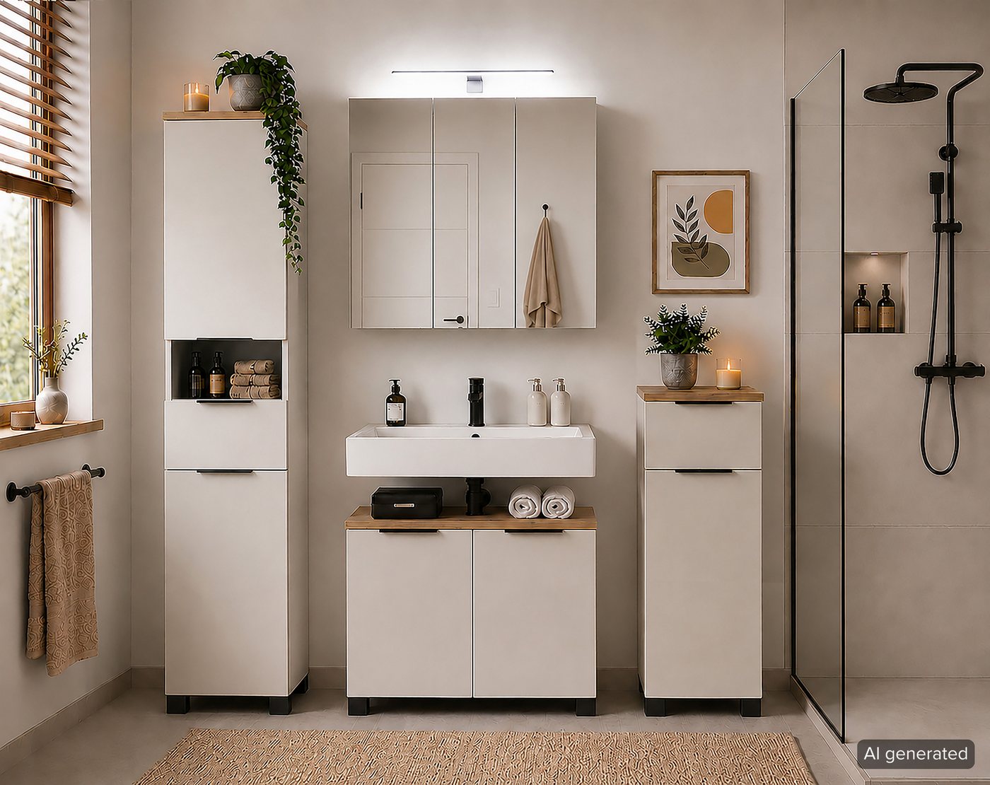 Schildmeyer Unterschrank Saga, mit fühlbarer Holzstruktur, Breite 80 cm, Made in Germany (1-St) Eiche Landhaus Dekor mit fühlbarer Struktur, Made in Germany Bild 5