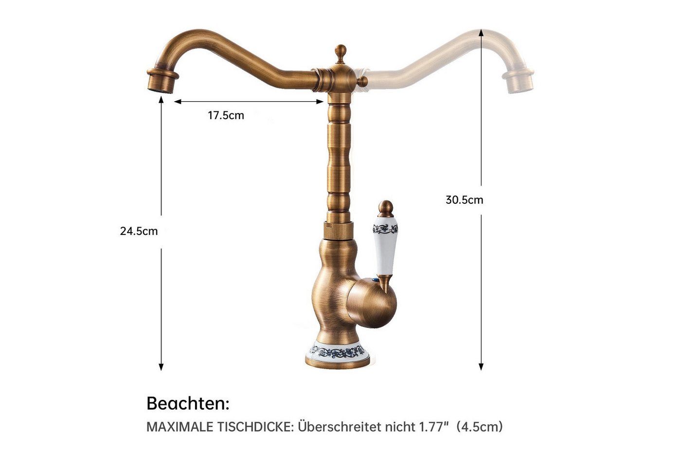 SEHAUSEU Waschtischarmatur Wasserhahn Bad Küche Waschbeckenarmatur Badarmaturen Küchenarmatur Hochdruckarmatur Bild 4