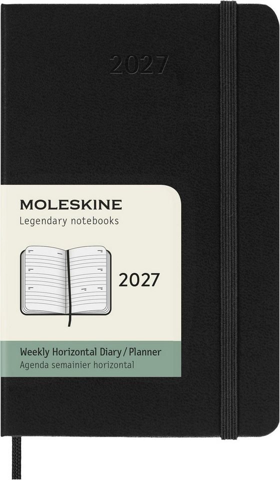 MOLESKINE Buchkalender Moleskine 12 Monate Wochenkalender 2027, Pocket/A6, 1 Wo = 2 Seiten, h