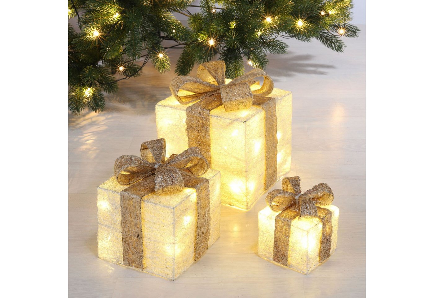 bonsport LED Dekoobjekt LED Beleuchtete Geschenkboxen 3er-Set Bild 2