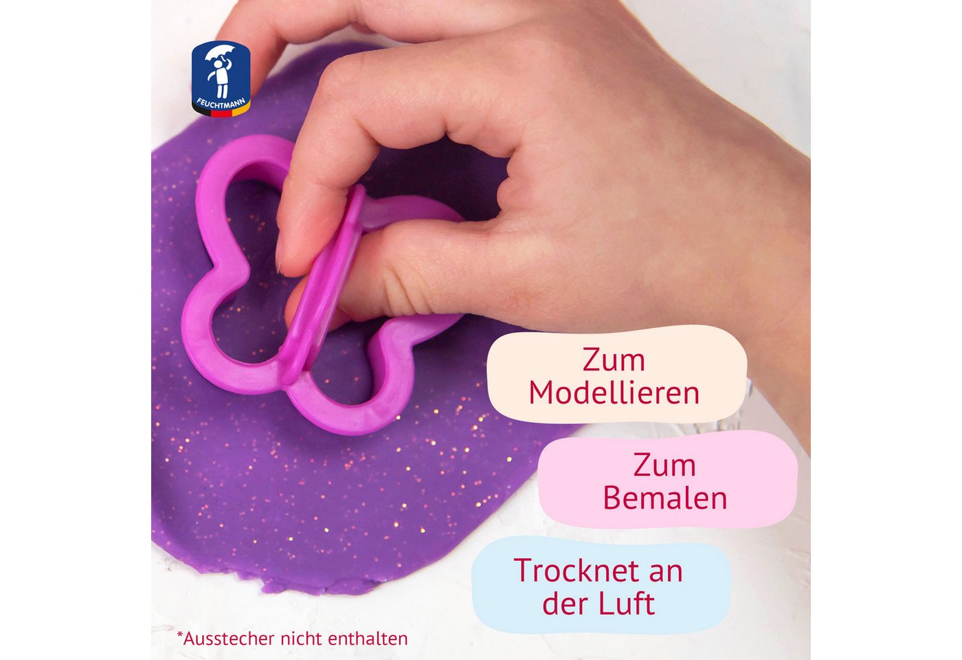 Feuchtmann Knete MEINE LIEBLINGSKNETE Glitter Edition (1-tlg), vegane glutenfreie Kinderknete ab 2 Jahren Bild 2