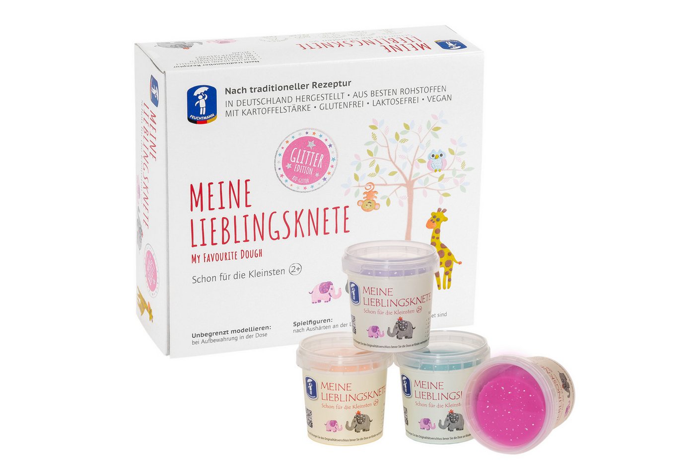 Feuchtmann Knete MEINE LIEBLINGSKNETE Glitter Edition (1-tlg), vegane glutenfreie Kinderknete ab 2 Jahren Bild 5