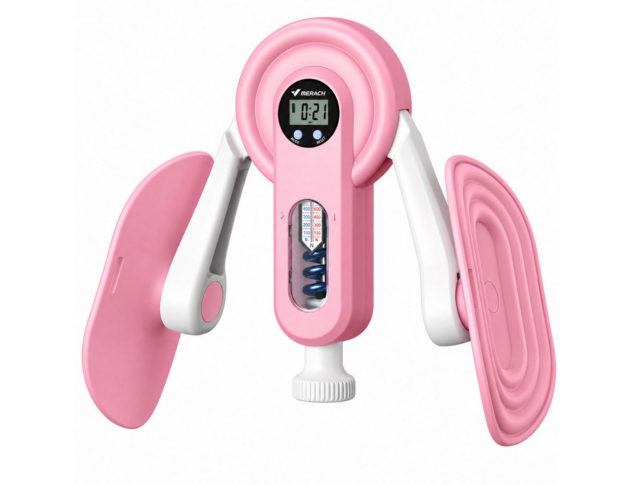 MERACH Beckenbodentrainer 2522 2-in-1 Ganzkörpertrainer mit LED-Display und zwei Federsätzen, 0–400/600 N Widerstand, Rückbildung, Muskelaufbau, kompakt, tragbar Bild 4