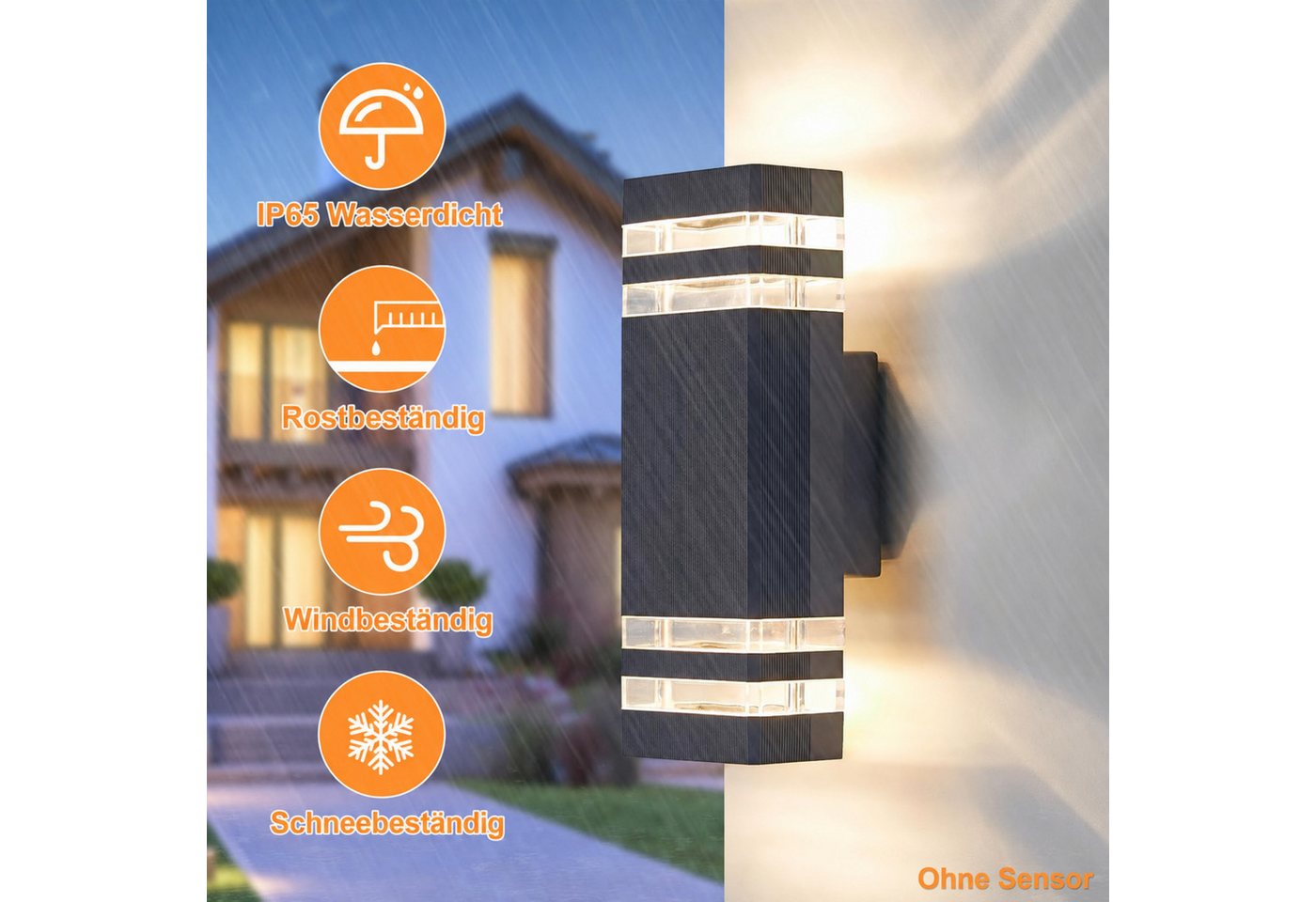 Blossom LED Wandleuchte Wandlampe LED Außenwandleuchte Up Down Leuchten IP65 3000 K Aluminium, Anthrazit, für Garten, Terrasse & Balkon