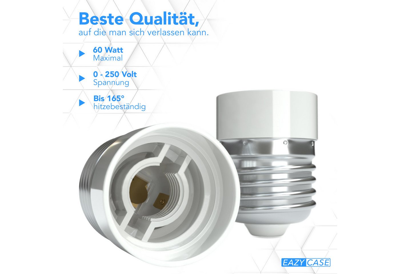 EAZY CASE Lampenfassung Lampensockel E27 auf E14, (Spar-Set), Lampenadapter E27 zu E14 Adapter LED Halogen Energiesparlampen Bild 5