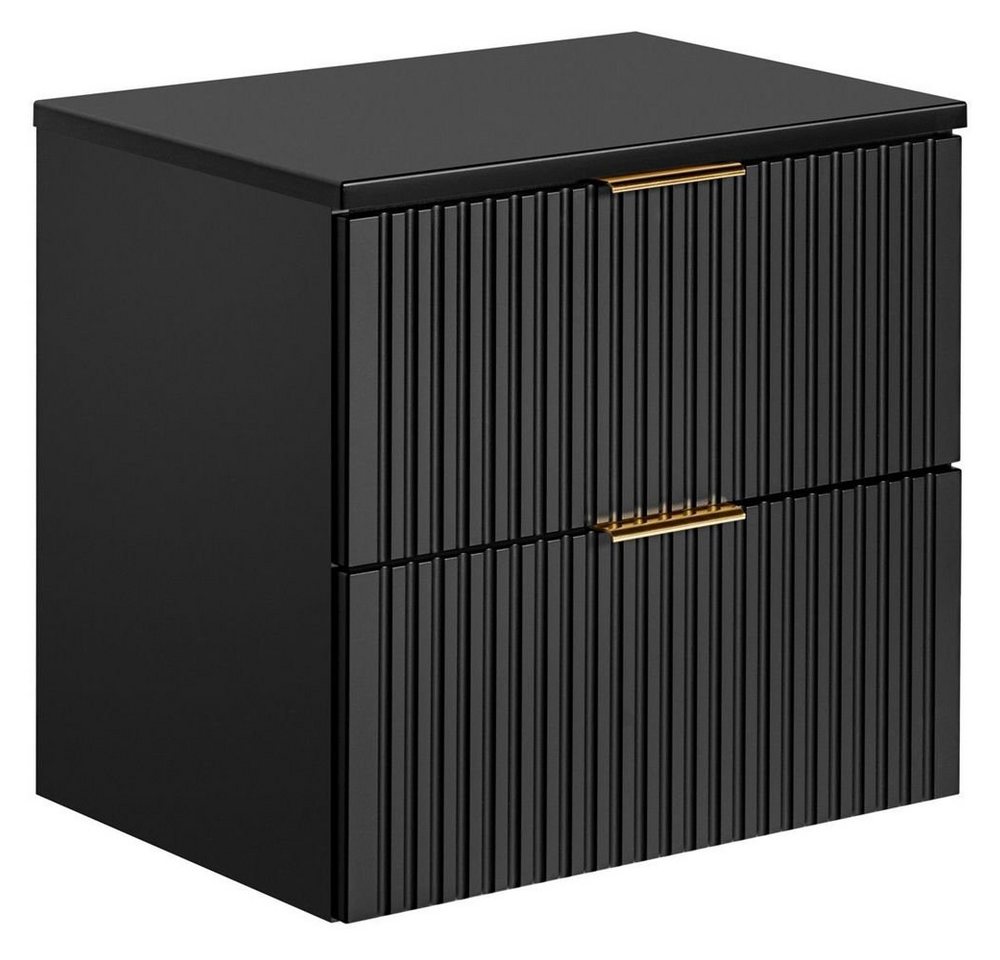 Lomadox Waschtischplatte ADELAIDE-56-BLACK, 60cm in matt schwarz, B/H/T ca. 60,6/2,2/46,5 cm Bild 3