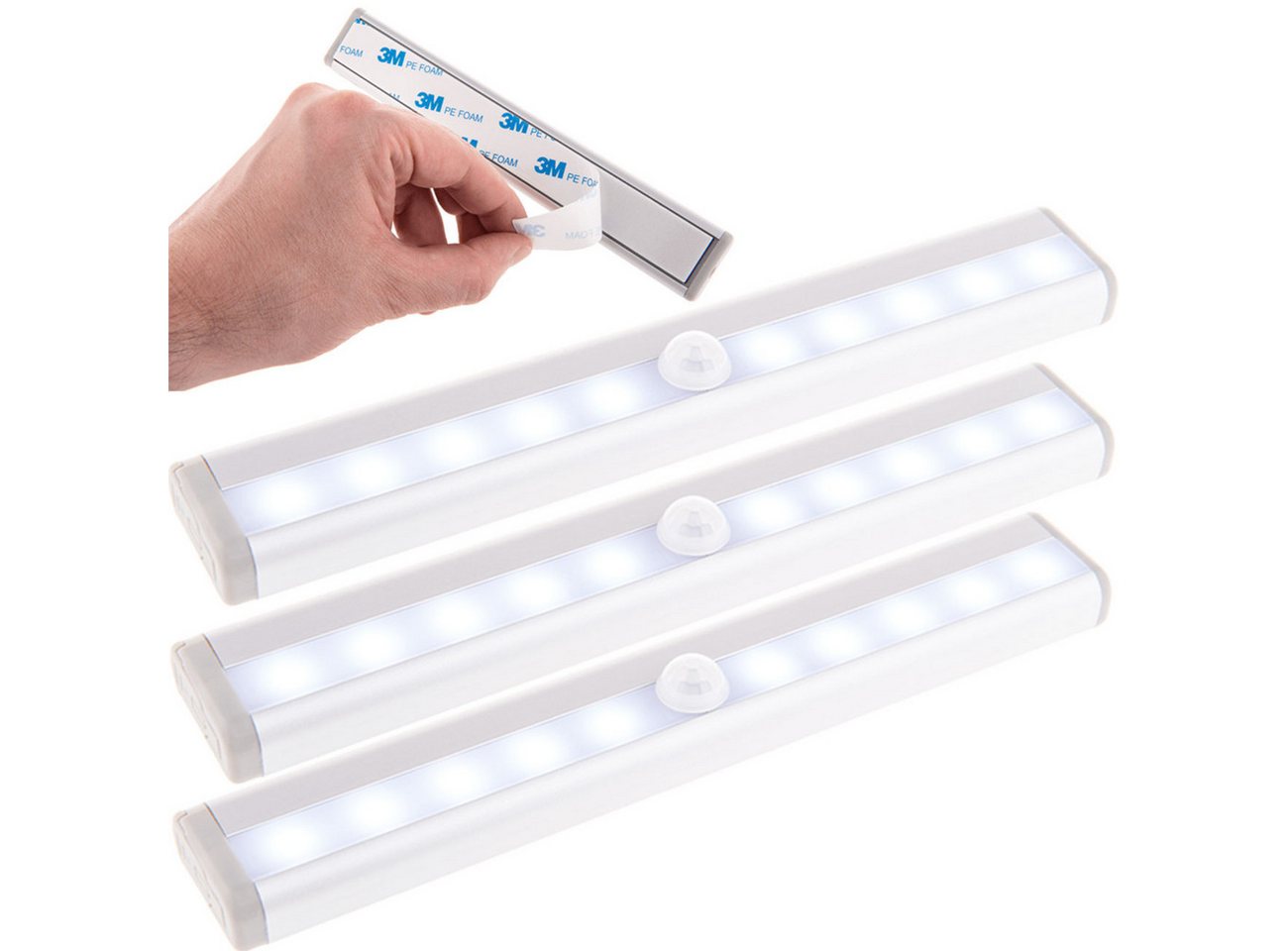 Out of the Blue LED Lichtleiste LED Lichtleiste Bewegungsmelder Nachtlicht Unterbauleuchte kabellos, 3M-Klebeband & 15-Sek.-Timer/Diffuses Licht Bild 4