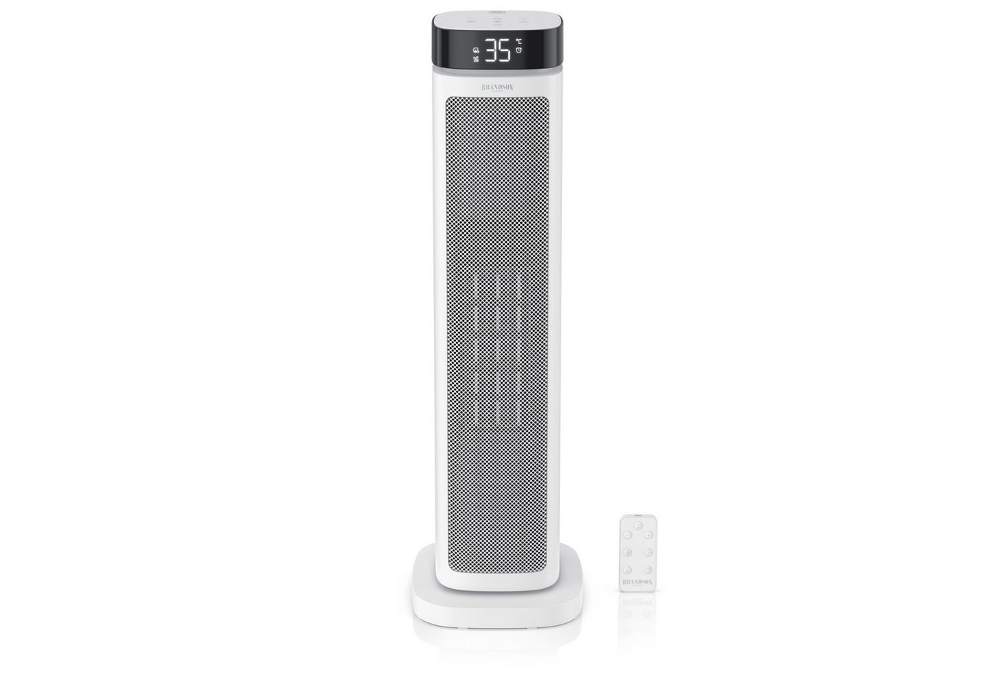 Brandson Heizlüfter Turm-Keramikheizlüfter energiesparend, 12h-Timer, Fernbedienung, 2000 W, Badezimmer, Thermostat, ECO-Modus, Oszillation, Kippschutz
