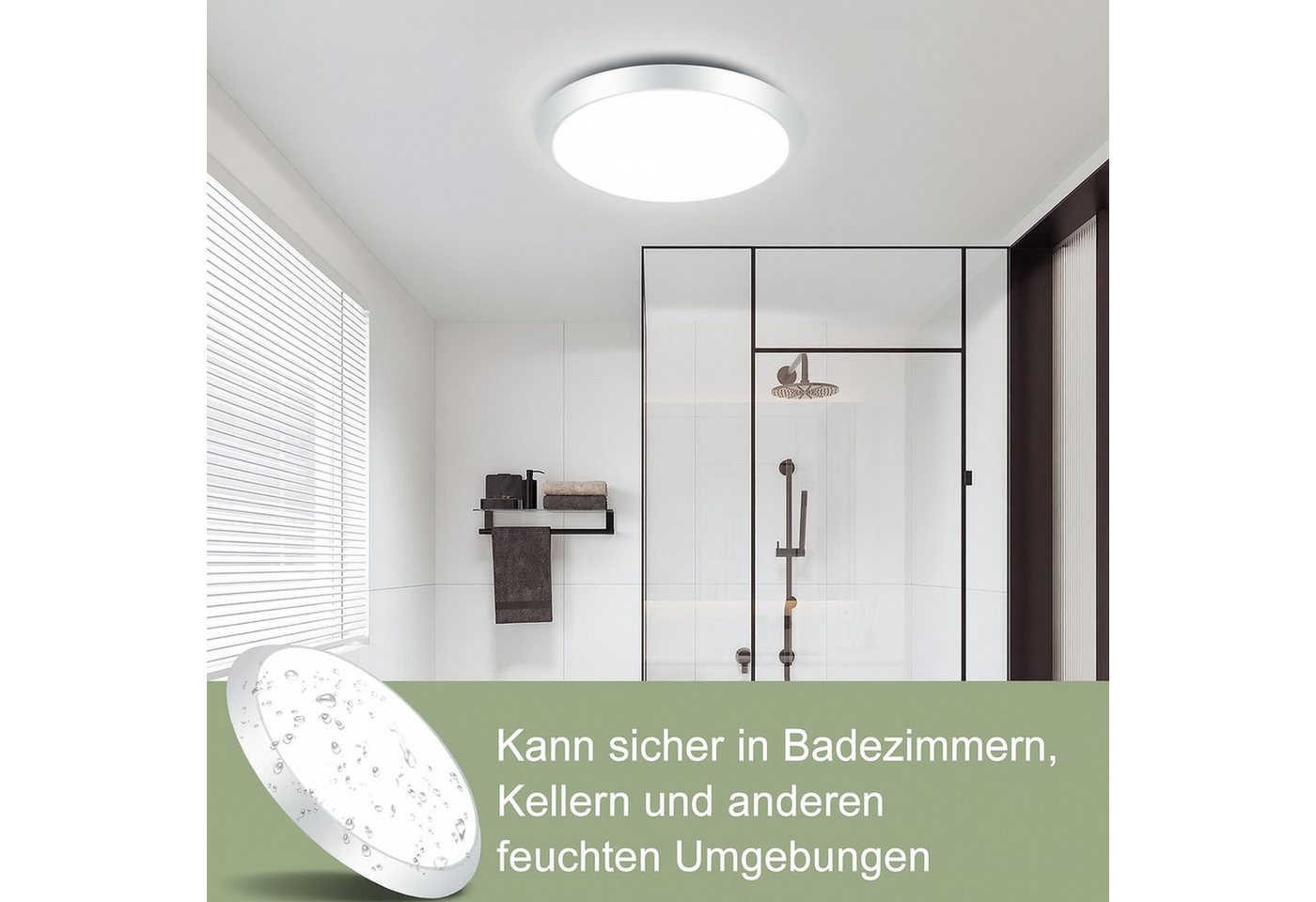 Nettlife LED Deckenleuchte Bewegungsmelder Rund Modern 15W 30CM 4000K, LED fest integriert, Neutralweiß, für Flur Treppenhaus Eingang Bild 3