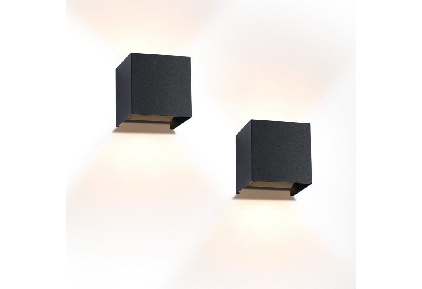 ZMH LED Wandleuchte innen Außen Up-and-Down 3W Wandlampe 2er Flur Wohnzimmer, G9, Mit Leuchtmittel, Warmweiß, G9,Warmweiß,IP54,für Terrasse, Garten, Badezimmer