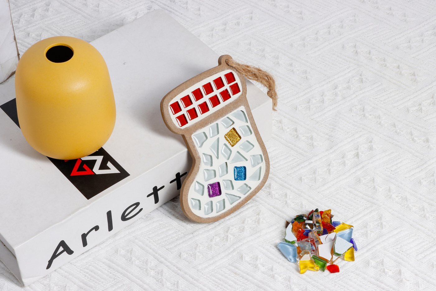 Armena Kreativset Bastelset Weihnachten Geschenk Dekoration mit Mosaik DIY für Kinder