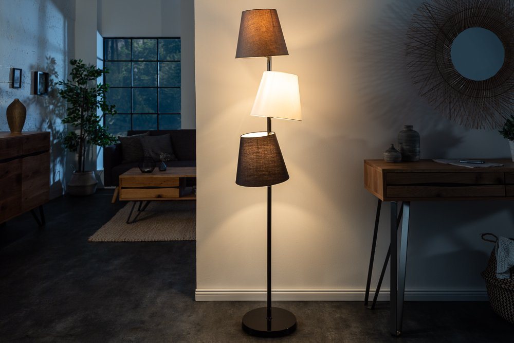 riess-ambiente Stehlampe LEVELS 163cm schwarz / grau, ohne Leuchtmittel, Retro Design,Schirm aus Leinenstoff Bild 3