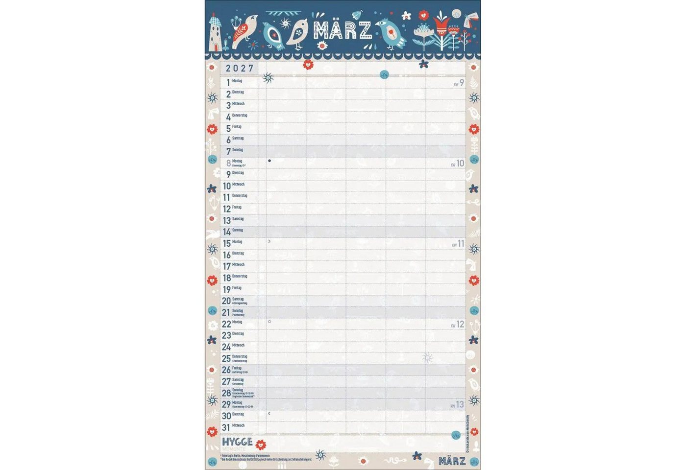 Korsch Verlag Wandkalender Hygge Planer 2027