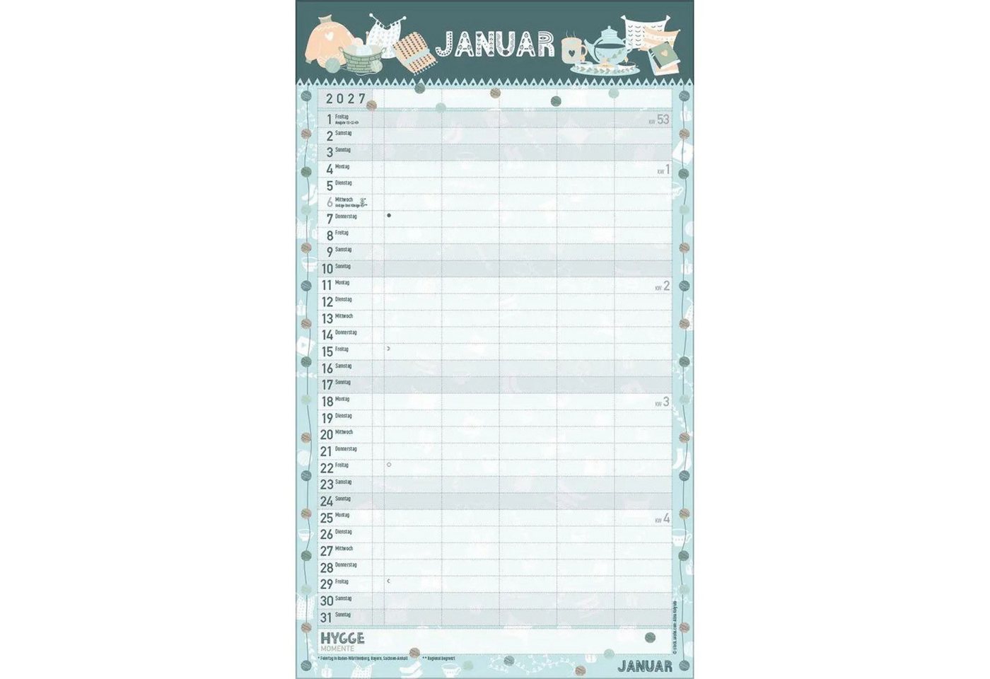 Korsch Verlag Wandkalender Hygge Planer 2027 Bild 2