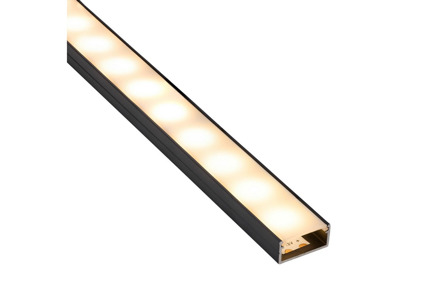 SO-TECH® LED-Stripe-Profil LED Profil-PH1 für breite LED Stripes bis 16 mm, 1000 x 18 x 8,5 mm, schwarz, mit opaler Abdeckung Bild 3