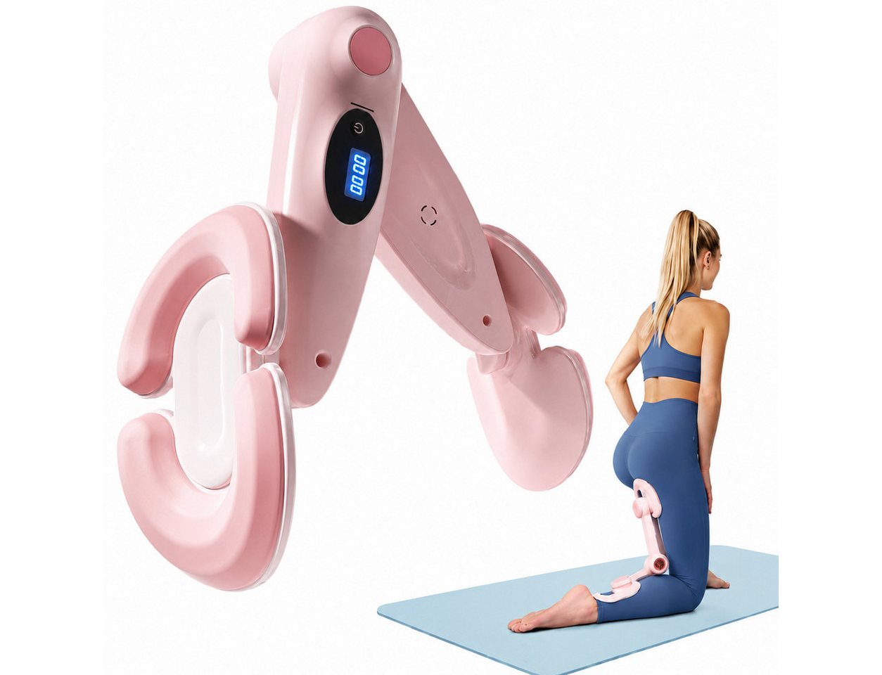 wohnTRAUM24 Beckenbodentrainer Oberschenkeltrainer Beckenbodentrainer Beintrainer mit Zähler, Gesäß-, Rücken-, Beinmuskel- und Armtraining, Fitness- und Sportgerät, Gesäß, Rücken, Beinmuskeln und Armen stärken, Fitness Yoga Sportgerät, 360° Drehfunktion, integrierter Wiederholungszähler Bild 5