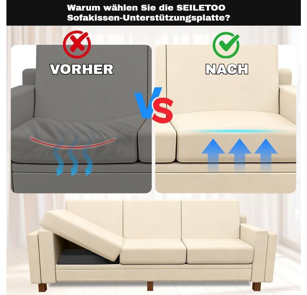 BlingBin Polsterauflage Hochdichter Reparatur-Stützschwamm gegen Sofa-Durchhängen, (4er Set, 4 St., 500 × 500 × 50 mm), stabiler Ersatz für Couch, 2-Sitzer-Couch und Sessel Bild 4