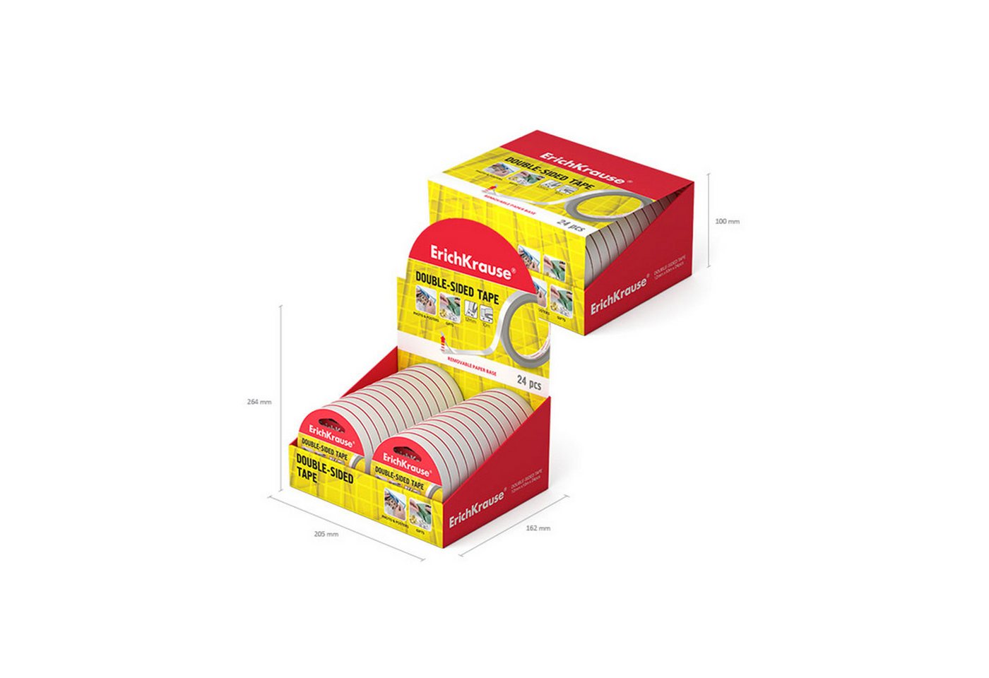 Erich Krause Doppelklebeband Doppelseitiges Klebeband 12mm x 10m klar farblos 1 Stück