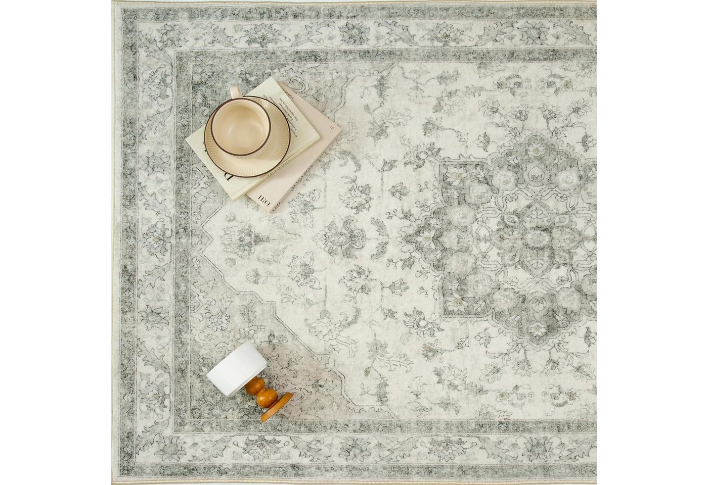 LuxusKollektion Teppich Teppich Wohnzimmer Vintage Grün 200x300cm Bild 4