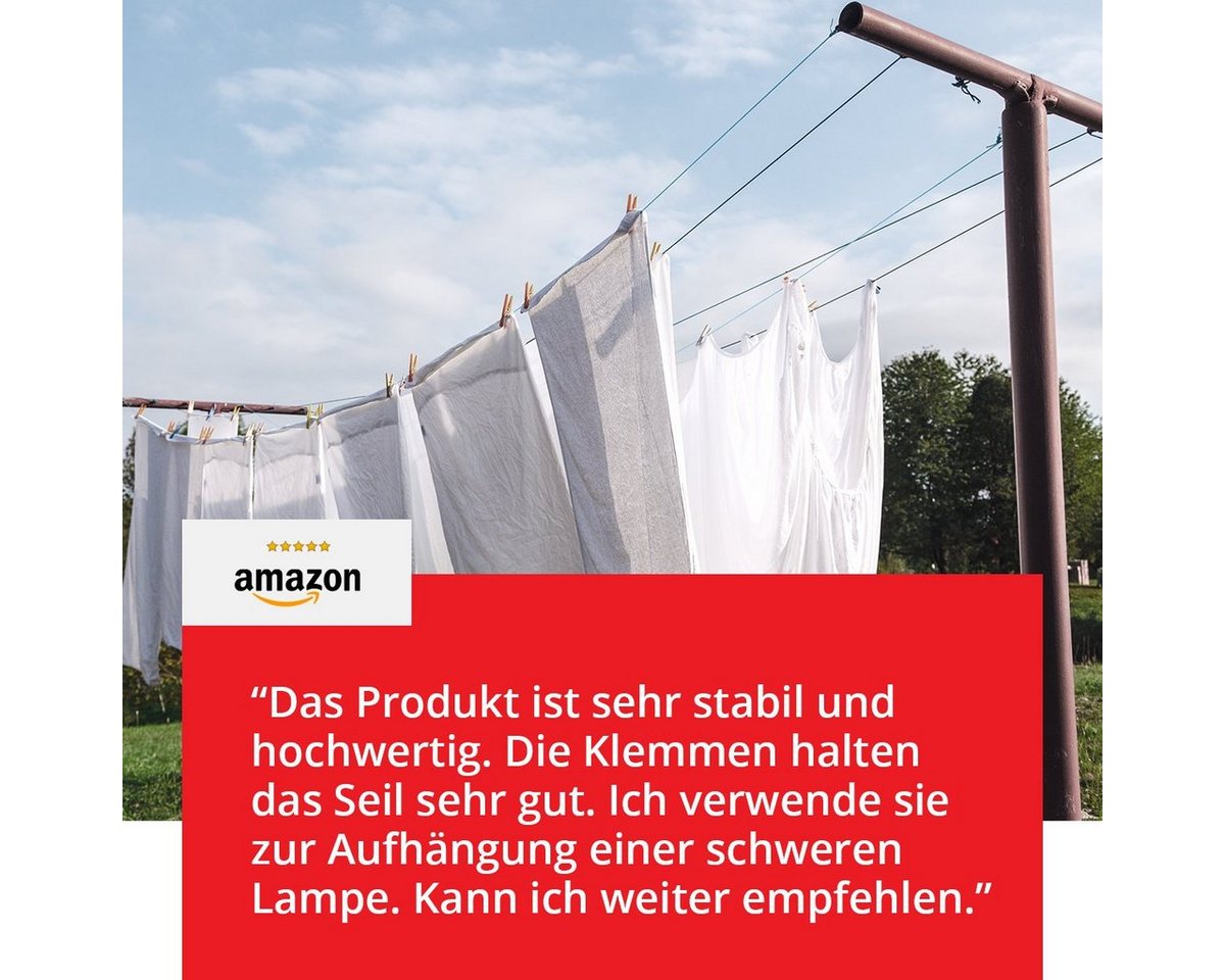 STANKE Drahtseilklemme Bügelformklemme verzinkt, (15St), Seilklemme für Drahtseil