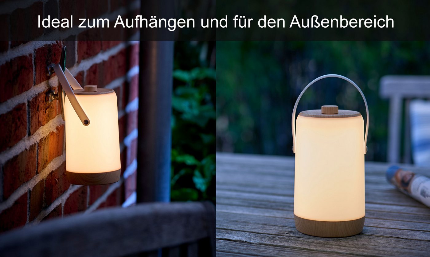 Northpoint LED Laterne Akku Innen Außen Dimmdrehknopf RGBW Soundsensor Lichteffekte Bild 4